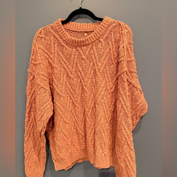 Free People Sweaters - Free People Isla Cableknit Sweater in Pink